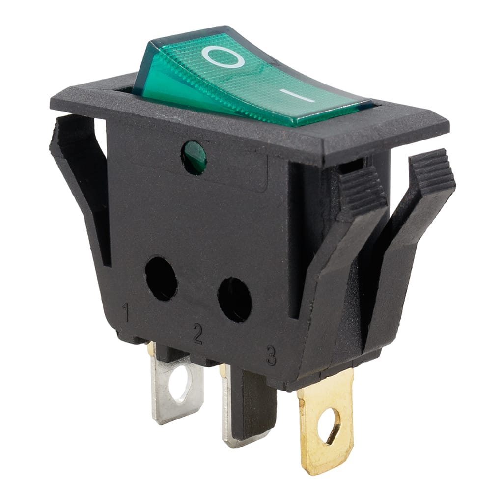 Переключатель KCD3-2-101NC 3с 220в зелёный (788)